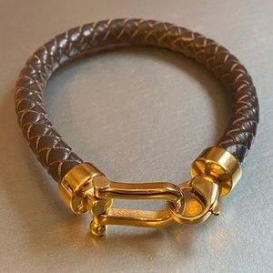 NEW Genuine leather gold plated bracelet